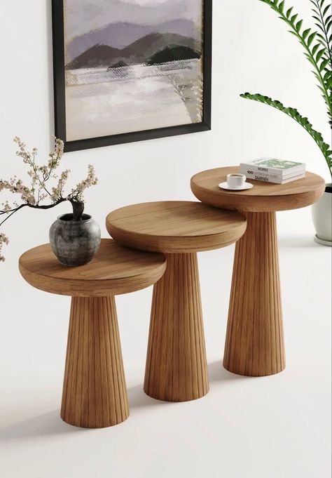 Mushroom Side Table, Coffee Side Table, Side Table Set, Minimalist Tables, Oval Coffee Tables, Wooden Side Table, Table Haute, Side Coffee Table, Solid Wood Coffee Table