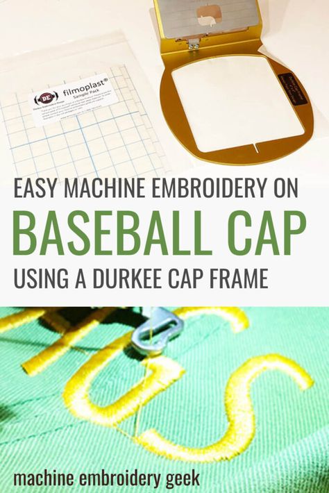 Using a Durkee cap frame for easy baseball cap embroidery - Hat Embroidery Machine, Baseball Cap Embroidery, Embroidery Placement, Cap Embroidery, Embroidery Caps, Types Of Hats, Sewing Tips And Tricks, All Crafts, Needle Embroidery