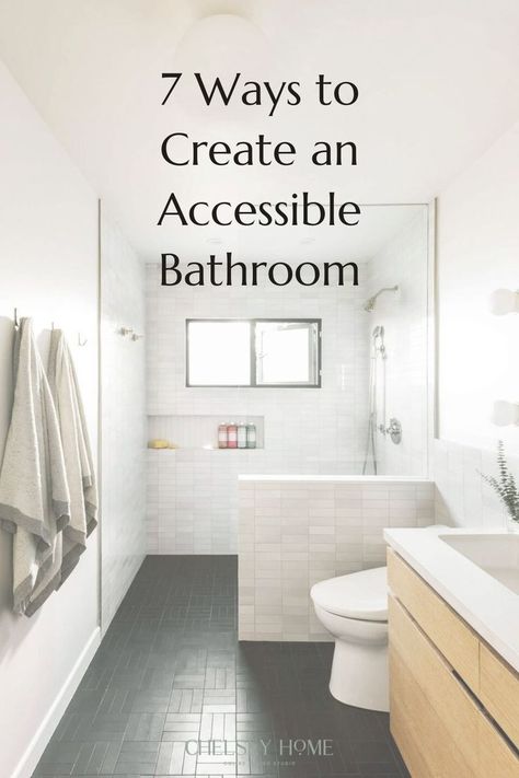 Small Disabled Bathroom Ideas, Modern Wheelchair Accessible Bathroom, Elder Friendly Bathroom, Small Wheelchair Accessible Bathroom, Modern Ada Bathroom Design, Disabled Friendly Home, Special Needs Bathroom, Ada Residential Bathroom Design, Universal Bathroom Design