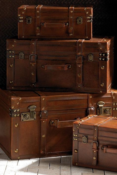 Every day is a new discovery! Get ready to uncover members-only savings up to 75% off on women’s and men’s fashion, beauty, kids’ apparel and home décor.: Sean Anderson, Old Trunks, Leather Trunk, Trunks And Chests, Leather Suitcase, Old Suitcases, Antique Trunk, Vintage Trunks, Vintage Suitcases