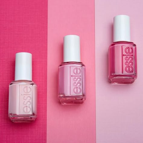 Hot Pink Nail Polish, Nail Polish Dry Faster, Essie Nail Polish Colors, Pink Nail Colors, Hot Pink Nails, Lovely Nails, Pink Shades, Pink Nail Polish, Essie Nail Polish