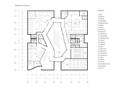 Image 14 of 16 from gallery of UN.IT / M3 Architects. Floor Plan 02 Plan Concept Architecture, Kindergarten Architecture, School Floor Plan, Museum Flooring, Exhibition Plan, Galleries Architecture, Museum Plan, Office Floor Plan, Architecture Portfolio Design