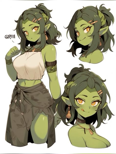 Goblin Girl, Goblin Art, Arte Doodle, Accel World, Fantasy Creatures Art, Monster Girls, Character Poses, 영감을 주는 캐릭터, Female Character Design