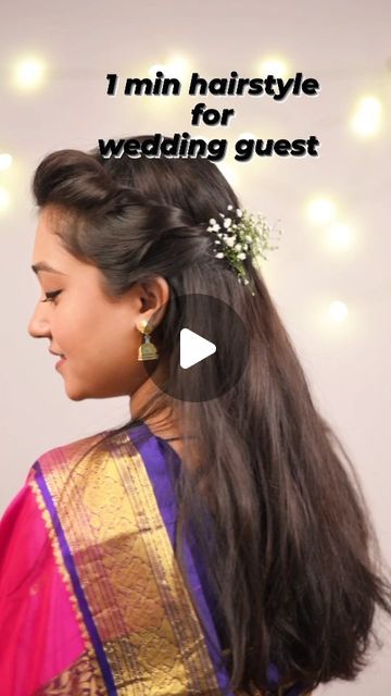 Hair Styles For Fancy Sarees, Hairstyle On Saree For Teachers Day, In Saree Hairstyle, Hairstyles Saree Simple, Easy Engagement Hairstyles, Saree Hairstyles For Wedding, Free Hairstyle For Saree, Sarees Hairstyles Simple, Simple Bridal Hairstyles Indian