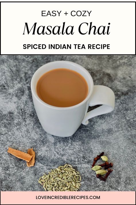 Looking for warm cozy Fall drink recipes? You will love this masala chai - spiced Indian tea recipe made with fresh whole spices! Authentic Chai Tea Recipe Indian, Indian Tea Recipe, Chai Masala Recipe, Herbal Chai Tea Recipe, Authentic Chai Tea Recipe, Indian Chai Tea Recipe, Authentic Chai Recipe, Chia Tea Recipe, Masala Tea Recipe