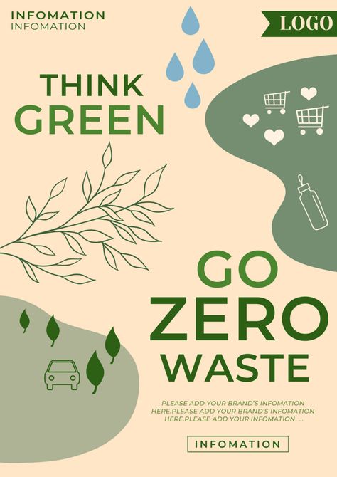 Green life recyclable environmental zero waste flyer poster#pikbest#Templates Recycling Illustration Poster, Recycle Design Graphic, Eco Friendly Poster, Sustainable Poster, Sustainability Poster, Environmental Poster, Green Campus, Environmental Posters, Recycle Design