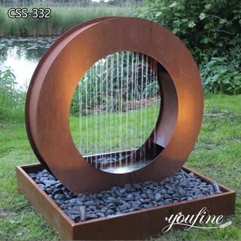 Outdoor Wall Fountains, Kolam Air, Water Fountain Design, Outdoor Water Features, Garden Water Fountains, Garden Water Feature, Diy Garden Fountains, Fountains Backyard, Garden Waterfall