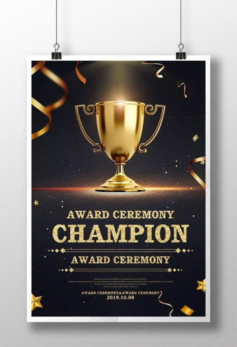 Golden Trophy Streamers Award Poster Design#pikbest#Templates#Poster#Others Award Poster Design, Award Poster, Backdrops Kids, Trophy Design, Simple Designs To Draw, Vi Design, Flyer And Poster Design, Party Poster, Design Image