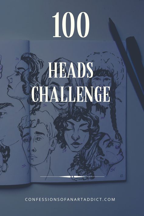 100 Head Challenge Ahmed Aldoori Board, Draw 100 Heads Challenge, 100 Portraits Challenge, 100 Faces Challenge Drawing, Hundred Heads Challenge Board, 100 Heads Challenge Board, 100 Art Challenge, Drawing Inspiration Reference, 100 Faces Challenge Board