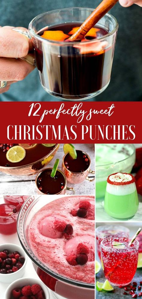 12 Awesome Christmas Punch Recipes to serve up your guest this holiday season. Fun drinks for the kids and even elegant punches to serve at dinner parties! #punch #christmas #holiday #easy #festive Christmas Party Punch, Holiday Party Punch, Punch Christmas, Holiday Punch Recipe, Christmas Drinks Alcohol Recipes, Dollar Diy, Drinks For Kids, Kids Punch, Christmas Punch Recipes