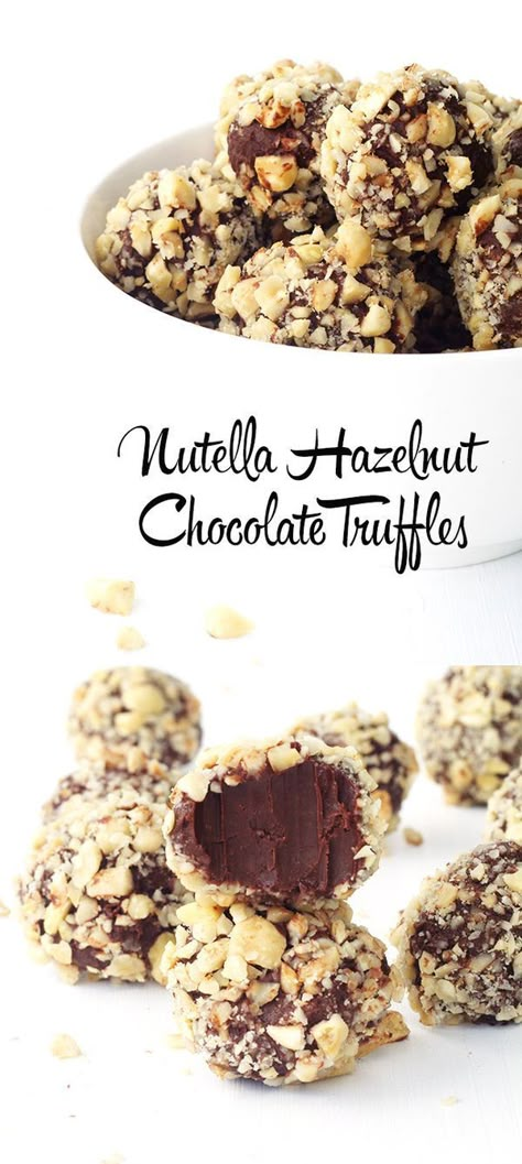 Nutella Dessert Recipes, Hazelnut Truffles, Truffle Recipe Easy, Nutella Recipes Easy, Easy Truffles, Nutella Desserts, Hazelnut Chocolate, Nutella Recipes, Truffle Recipe