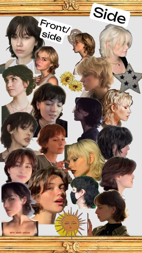 WHAT IS THIS TYPE OF HAIRCUT??? Queer Haircut Fine Hair, Short Fluffy Hairstyles Straight Hair, Queer Mid Length Hair, Short Haircuts No Bangs, Gen Z Short Hair, Type Of Short Haircut, Classy Short Hair Cuts, Types Of Short Haircut, Tomboy Short Hair