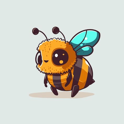 Vector flying honey bee bumblebee charac... | Premium Vector #Freepik #vector #hornet #bee-logo #queen-bee #bee-cartoon Flying Honey Bee, Bee Mascot, Bee Character, Bee Cartoon, Bee Logo, Character Logo, Bee Illustration, Logo Mascot, Bee Bee