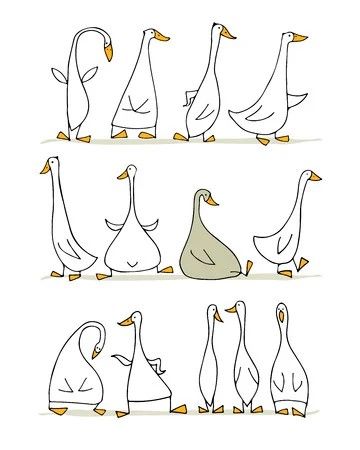 Goose Drawing, Ducks And Geese, 3d Tiskárna, Funny Goose, Duck Illustration, Duck Drawing, Animal Doodles, Doodle Drawings, Line Art Drawings