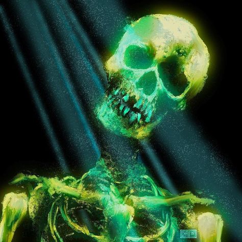 Neon Skeleton, Green Pfp, Pics Art, Phone Themes, Funky Art, Green Aesthetic, Horror Art, Pretty Pictures, Dark Art