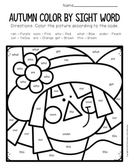 Color by Sight Word Fall Kindergarten Worksheets Fall Kindergarten Worksheets, Relative Adverbs, Homeschool Toddler Activities, Prek Printables, Adverbs Worksheet, Color By Sight Word, Homeschool Toddler, Fall Coloring Sheets, Learning Folder