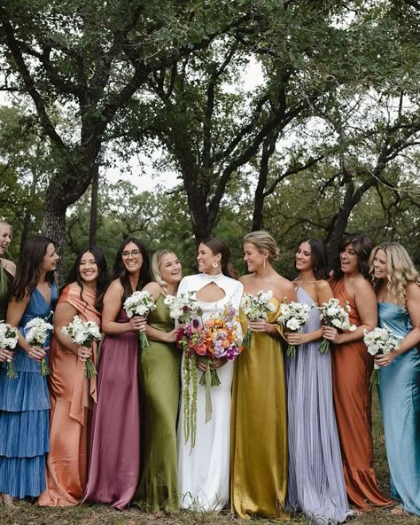 The 25 Hottest 2024 Wedding Trends | OneFabDay.com Mismatched Bridesmaids, Wedding Color Palette, Wildflower Wedding, 2024 Wedding, Colorful Wedding, Wedding Vision, Wedding 2024, Going To The Chapel, Wedding Aesthetic