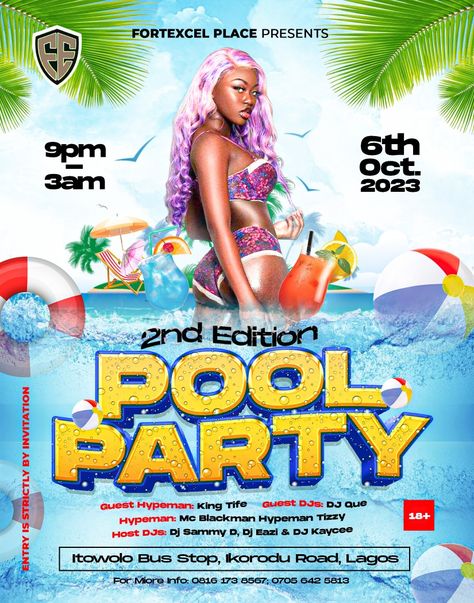 Pool Party Flyer Pool Party Graphic Design, Pool Party Poster Design, Pool Party Flyer Design, Pool Party Dj, Pool Party Images, Hotel Pool Party, Pool Party Flyer, Pool Parties Flyer, Concert Poster Design