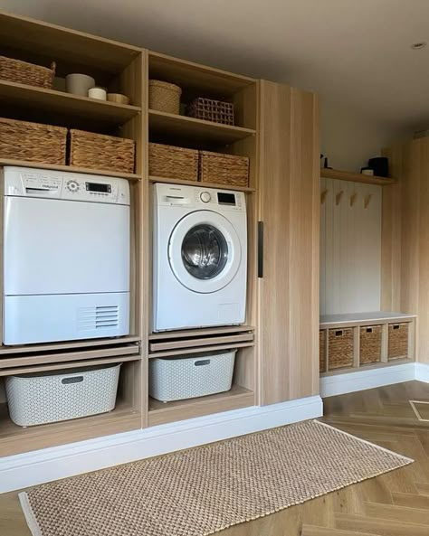 Hallway Laundry Closet, Ikea Laundry, Organized Laundry, Ikea Laundry Room, Ikea Kitchen Island, Retirement House, Primary Suite, Laundry Design, Shore House