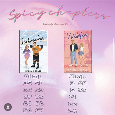 Spicy Chapters In Icebreaker, Wildfire Spicy Chapters, Wildfire Hannah Grace Spicy Chapters, Spicy Books With Discreet Covers, Icebreaker Spicy Pages, Spicy Chapters, Romcom Books, Hannah Grace, Fiction Books Worth Reading