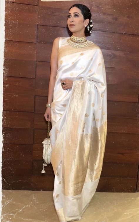 White Kerala Saree, Saree Pants, Kiara Outfits, Maharashtrian Look, Alternative Fashion Grunge, White Sarees, Saree Looks, Kerala Saree, Kanjivaram Saree