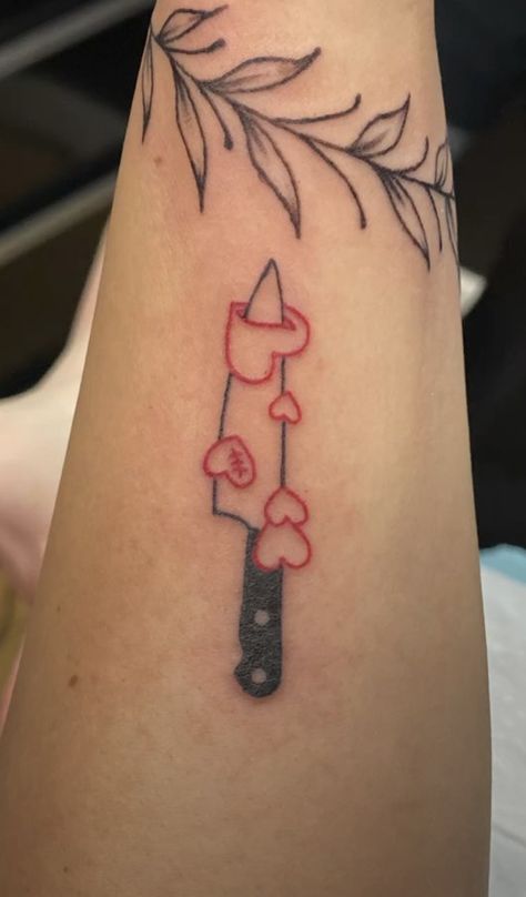 Tattoo Ideas Knife, Knife With Hearts Tattoo, Knife Tattoo Ideas, Knife Tattoo, Manifesting Vision Board, Heart Tattoo, Deathly Hallows Tattoo, Infinity Tattoo, Triangle Tattoo