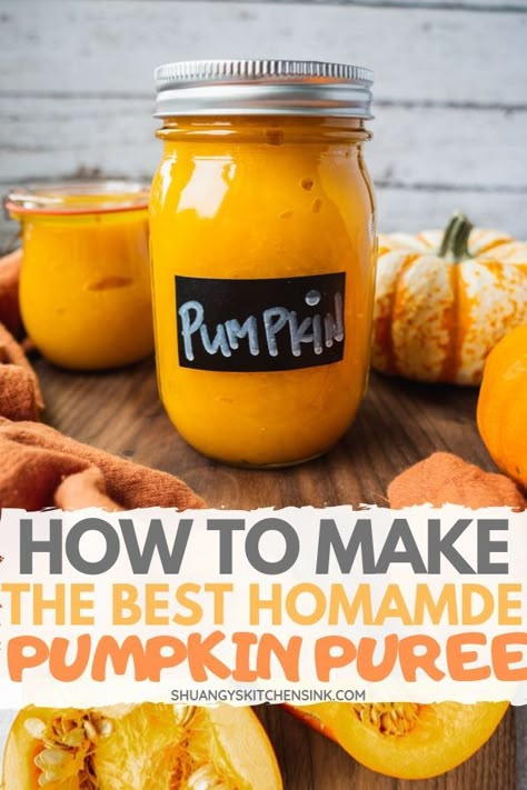 Make Pumpkin Puree, Canned Pumpkin Recipes, Puree Recipes, Pumpkin Puree Recipes, Pumpkin Recipe, Homemade Pumpkin Puree, How To Make Pumpkin, Pumpkin Recipes Dessert, Healthy Pumpkin