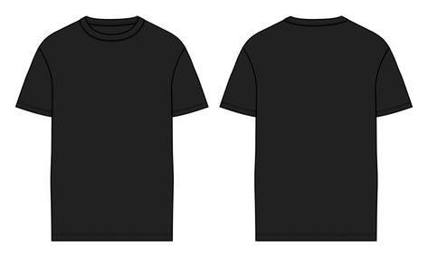 Short sleeve t shirt technical fashion flat sketch vector illustration black color template Fashion Flat Sketch, Mock Up T Shirt, Color Template, Plain Black T Shirt, Apparel Design Inspiration, Photo Collage Design, T Shirt Design Template, Flat Sketches, Blank T Shirts