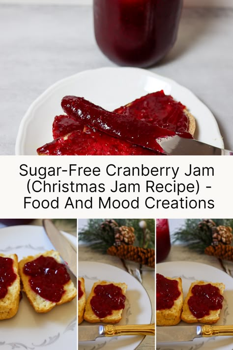 Looking for a festive treat with a healthier twist? Our sugar-free cranberry jam recipe is the perfect addition to your Christmas menu. Made with fresh, natural ingredients, this recipe will bring you all the joy of a traditional cranberry jam, without the sugar crash. Get ready to indulge in a guilt-free spread this holiday season! Sugar Free Freezer Jam, Cranberry Jam Recipe, Low Sugar Jam Recipes, Cranberry Preserves, Food And Mood, Sugar Free Jam Recipes, Pomegranate Jelly, Jelly Maker, Canning Jam Recipes