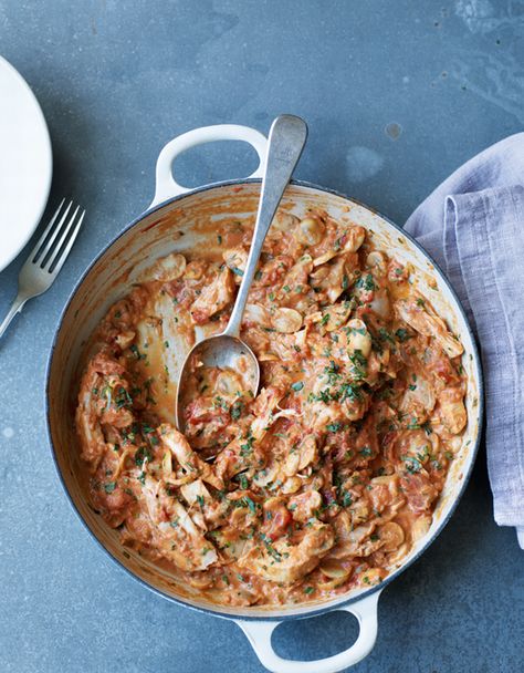 Rachel Allen's Quick Chicken Casserole Quick Chicken Casserole, Leftover Roast Chicken, Pork Stew Recipes, Rachel Allen, Ireland Food, Roast Chicken Leftovers, Pork Stew, Quick Chicken, Artisan Food