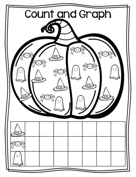 Halloween graph | #finemotorskills #earlychildhoodeducation #toddleractivities #earlyyears #toddler #writing #reading #practicesheets #prek #earlylearning #playandlearn #math #numbers Halloween Math Worksheets, Number Writing, Graphing Worksheets, Halloween Kindergarten, Halloween Worksheets, Fall Lessons, Fall Kindergarten, Prek Math, Halloween Classroom