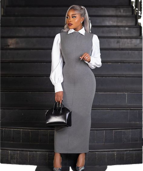 Black And White Outfit Ideas Formal, Black And White Church Outfit, Corporate Fashion Office Chic, Corporate Outfits For Women, Cute Professional Outfits, Neat Casual Outfits, Corporate Baddie, Modest Dresses Fashion, Fashionable Work Outfit