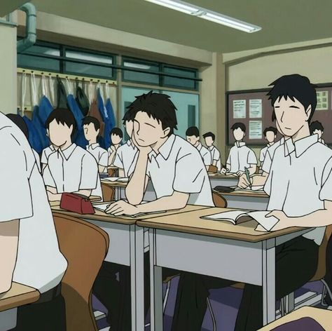 School Classroom Drawing, Classroom Reference Drawing, Classroom Poses, Collage Classroom, Classroom Drawing, Posture Drawing, Students Drawing, Student Cartoon, School Anime