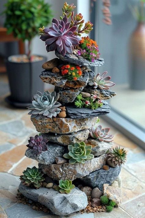 Succulent Garden Landscape, Modern Cottagecore, Succulent Landscape Design, Rock Garden Plants, Succulent Garden Design, Rock Garden Design, Succulent Garden Diy, Rock Garden Landscaping, Succulent Gardening