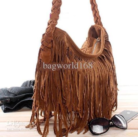 Suede Fringe Tassel Shoulder Bag women's fashion brown handbag.| DHgate Leather Fringe Bag, Fringe Handbags, Retro Purse, Fringe Purse, Estilo Hippie, Boho Fringe, Fringe Bags, Boho Bags, Tassel Bag