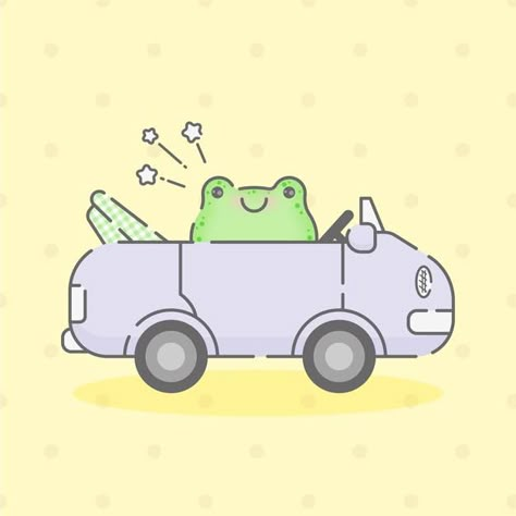 Cute Car Drawings Aesthetic, Cartoon Cars Drawing Simple, Cute Car Drawings, Driving Car Drawing, Cute Car Drawing, Toy Car Drawing, Car Icon Aesthetic, Race Drawings, Cute Car Illustration