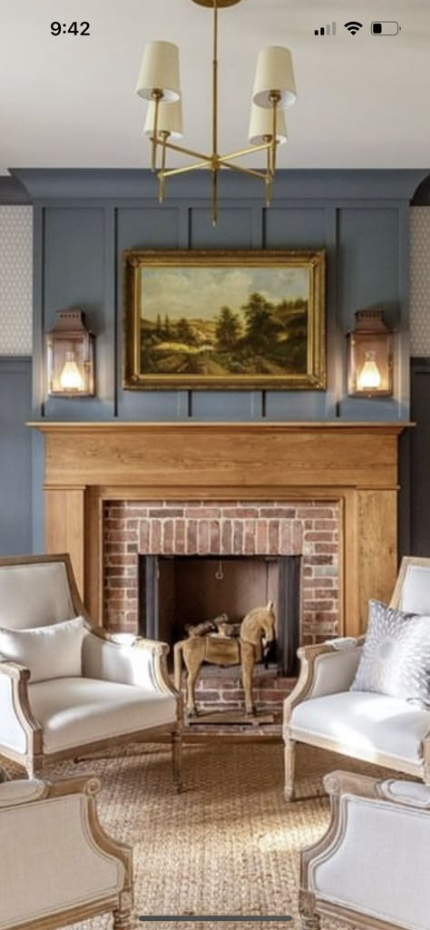 Small Sitting Room Fireplace, Brownstone Fireplace, Millwork Fireplace, Coffee Table Modern Farmhouse, Flint Cottage, Black Tile Fireplace, Fall Decor Living Room, Fireplace Styles, Room Decor Bathroom