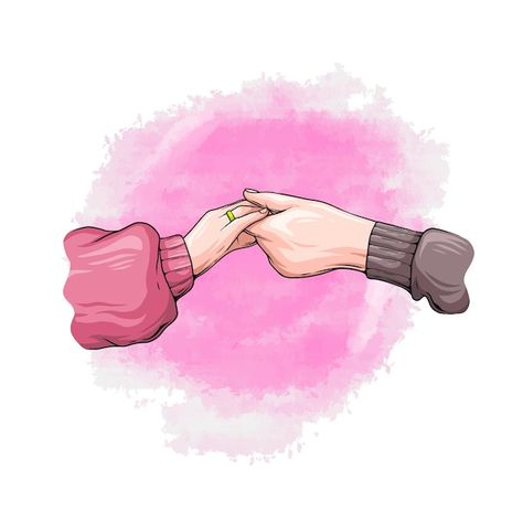 Vector hand drawn couple holding hands i... | Premium Vector #Freepik #vector #cartoon-couple #love-cartoon #cute-couple #lovers-couple Couples Hands Drawing, Couple Hands Sketch, Couple Holding Hands Painting, Cartoon Lovers Couple, Two Hands Holding Drawing, Hand To Hand Couple, Holding Hands Couple Aesthetic, Cute Love Cartoons Couple, Couple Hand Drawing