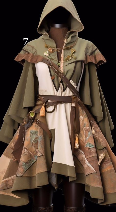 Fantasy Clothing Adventure, Baggy Fantasy Clothes, Arcane Clothes Ideas, Adventure Outfits Women, Lunarpunk Outfit, Traveler Fantasy Outfit, Wind Inspired Outfits, Biopunk Aesthetic Outfit, Solarpunk Fashion Outfits