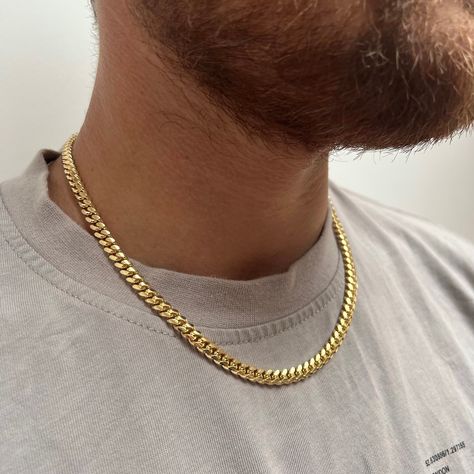 Mens Gold Chains, Mens Silver Chain Necklace, Cuban Link Chain Men, Etsy Jewellery, Mens Chain, Lock Chain, Miami Cuban Link Chain, Silver Chain For Men, Miami Cuban Link