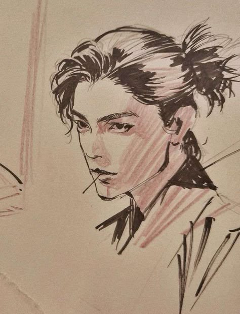 Pencil Sketches Characters, How To Draw In Manga Style, Manga Style Sketch, Different Manga Art Styles, Faces Drawings Sketches, Manga Sketch Ideas, Manga Style Art Illustrations, Manga Anatomy Reference, Boys Sketches Pencil