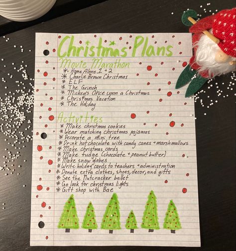 New Years List, Christmas Bucket List Ideas, Couples List, Handwriting Ideas, Christmas Checklist, Cute Christmas Ideas, Christmas Things To Do, Christmas To Do List, Christmas Movie Night