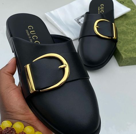 Half Shoes Men Fashion Styles, Mens Luxury Slippers, Male Slides, Gents Slippers, Half Shoe, Slides For Men, Real Men Real Style, Gents Shoes, Boots Outfit Men