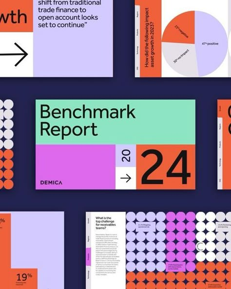 NB Studio on Instagram: "It’s our second year working with Demica on their annual Benchmark Report - it’s been a pleasure to collaborate again with this industry-leading fintech and create visually impactful, engaging report and infographic design that enables real standout in a sea of corporate comms.  #branding #graphicdesign #annualreport #fintech" Clean Corporate Design, Annual Report Infographic Design, Annual Reports Designs, Data Report Design Layout, Credentials Presentation Design, Modern Report Design, Impact Report Design Layout, Corporate Editorial Design, Visual Data Design