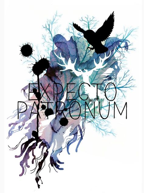 "EXPECTO PATRONUM HEDWIG WATERCOLOUR" T-shirt by CharliFaure | Redbubble Harry Potter Hedwig, Harry Potter Background, Expecto Patronum, Theme Harry Potter, Harry Potter Tattoos, Images Harry Potter, Harry Potter Room, Harry Potter Wallpaper, Vertical Poster