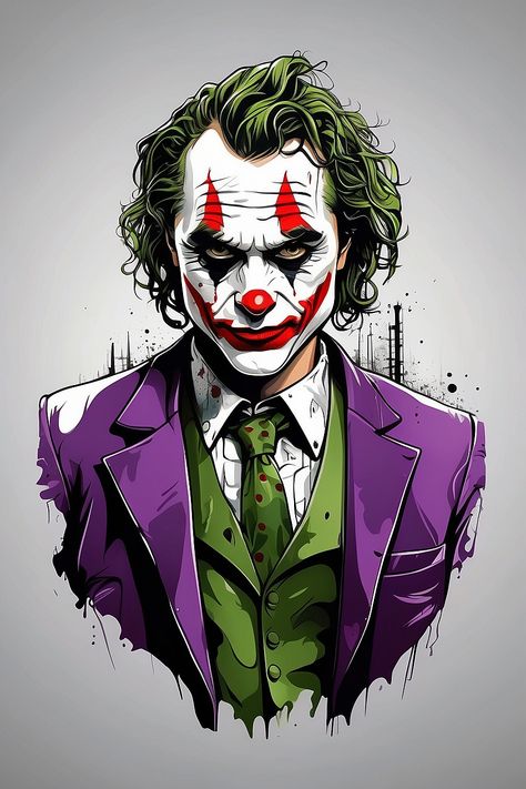 The Joker #digitalart Joker Illustration Art, The Joker Cartoon, Joker Png, Joker Illustration, Joker Art Drawing, Image Joker, Joker Cartoon, Joker Painting, Lines Drawing