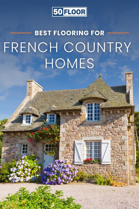 French Country Flooring, French Country Homes, French Country Design Style, Wood Floor Colors, French Provincial Home, Open Floor Concept, Brick Look Tile, Hardwood Floor Colors, Country Style Interiors