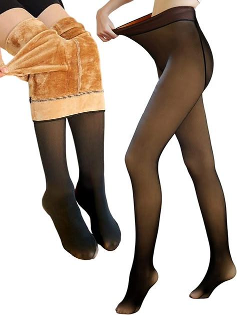 Skin Coloured Tights, Woolen Tights, Autumn Wishlist, Christmas Clothing Ideas, Fleece Lined Tights, Lined Tights, Winter Stockings, Footed Leggings, Winter Wear Women