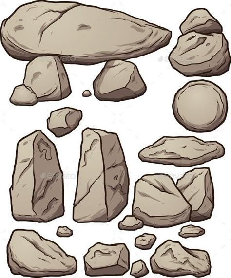 Drawing Rocks, Cartoon Trees, Rock Textures, Image Nature, Forest Illustration, Watercolor Projects, Illustration Cartoon, Game Concept Art, Landscape Drawings