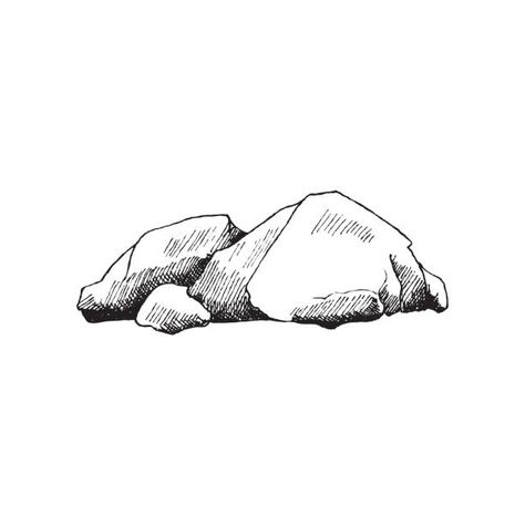 3,341 Boulder Rock Illustrations & Clip Art - iStock Boulder Tattoo Rock Climbing, Rock Line Art, Rock Formations Drawing, Stone Sketch Drawing, Rock Tattoo Ideas Stones, Sea Rocks Drawing, Stone Texture Sketch, Stone Drawing Rocks, Rock Drawing Reference